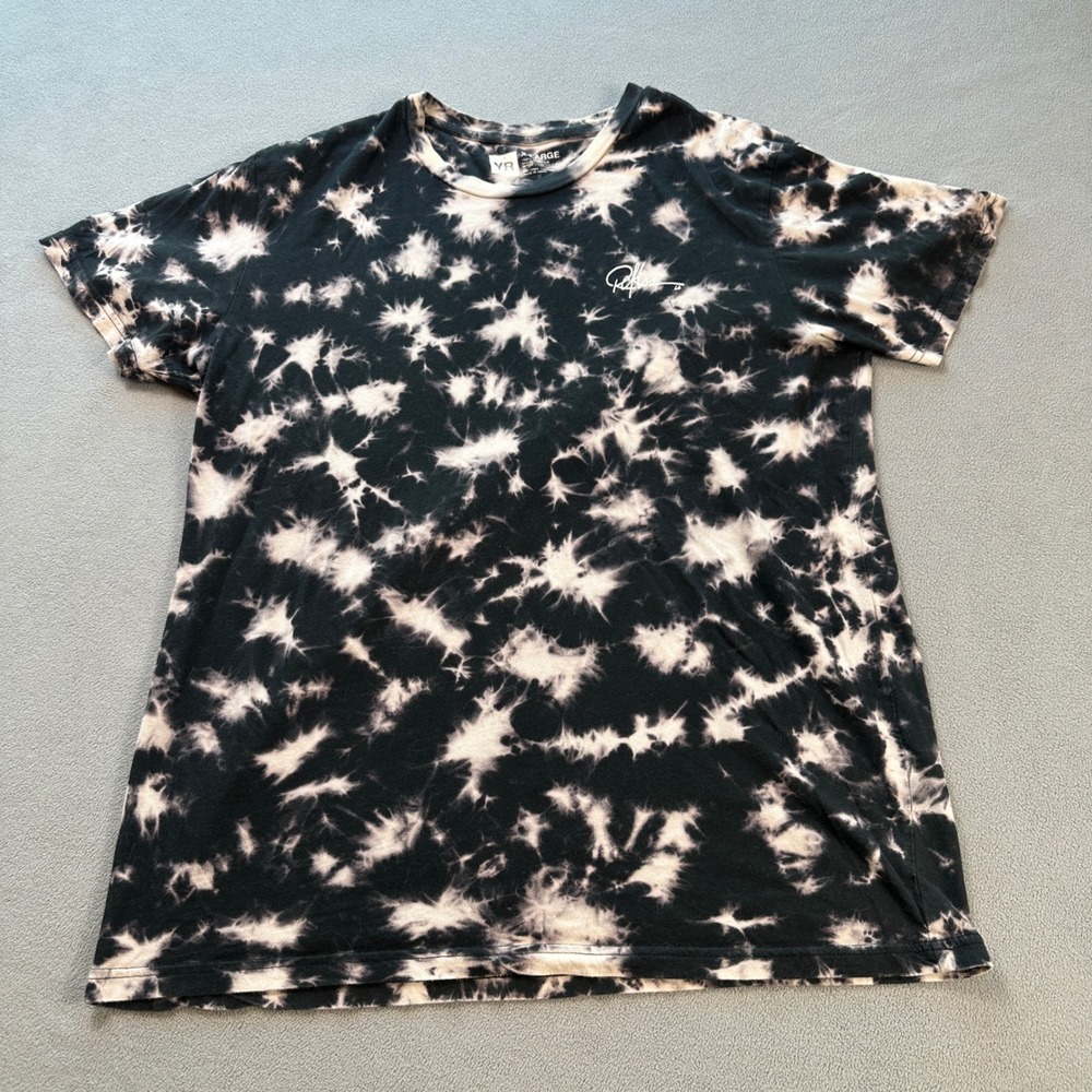YR T Shirt Men's X-Large Black White Tie Dye Graphic Cotton Pacsun Crew Vintage